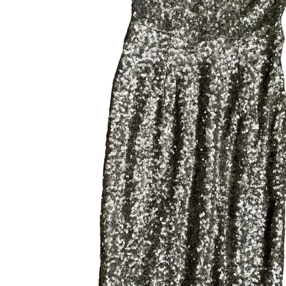 Dress the Population Harper Gown XS Silver Sequin Mermaid Formal Evening Dress - Picture 6 of 16